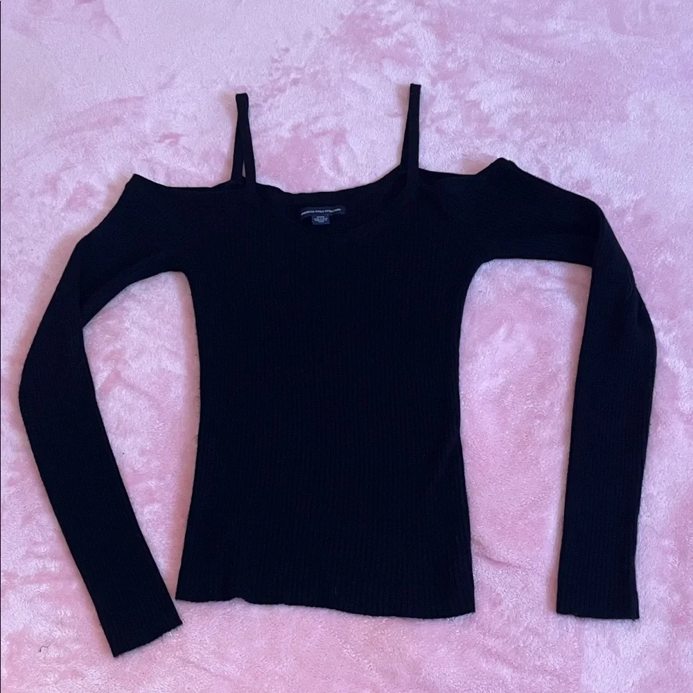 🖤 American Eagle Black Off-Shoulder Top Size M - Picture 5 of 5